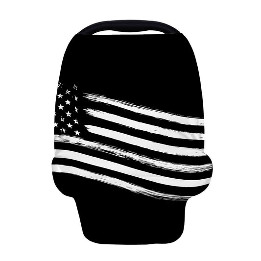 Black And White American Flag Print Baby Seat Cover
