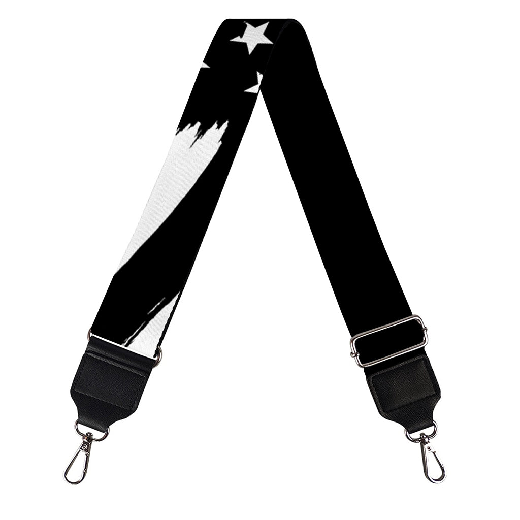 Black And White American Flag Print Bag Strap