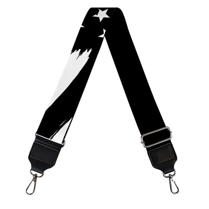 Black And White American Flag Print Bag Strap