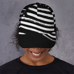 Black And White American Flag Print Baseball Cap