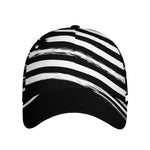 Black And White American Flag Print Baseball Cap
