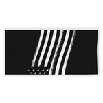 Black And White American Flag Print Beach Towel