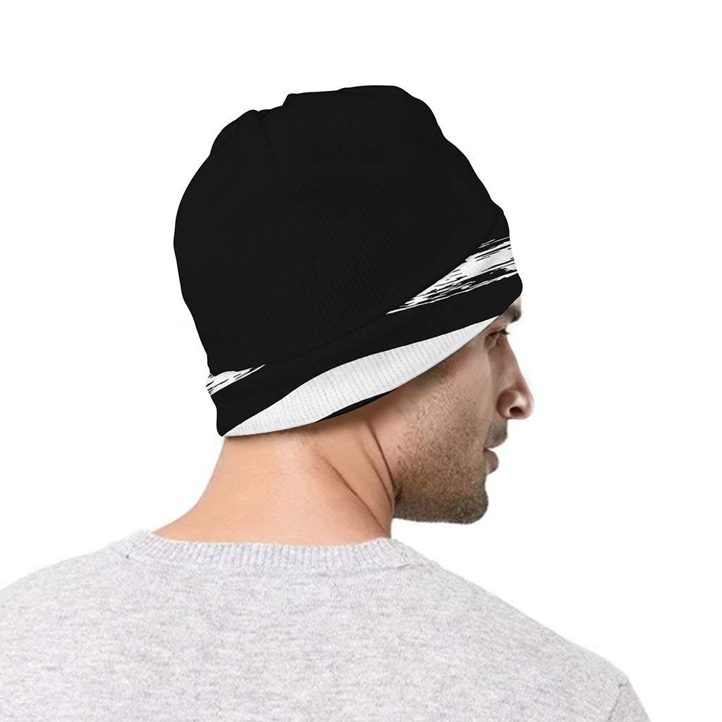 Black And White American Flag Print Beanie
