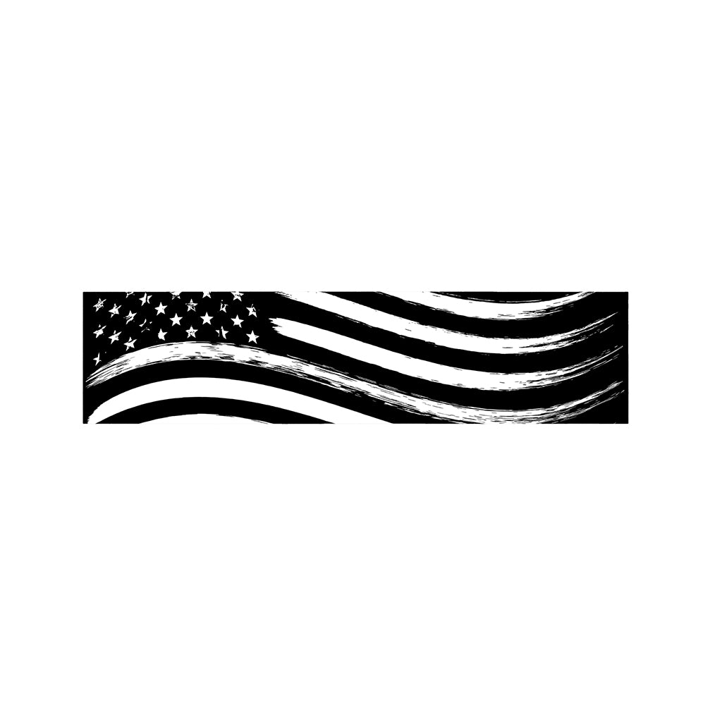Black And White American Flag Print Bed Runner