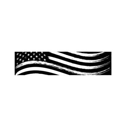 Black And White American Flag Print Bed Runner