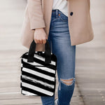 Black And White American Flag Print Bible Tote Bag