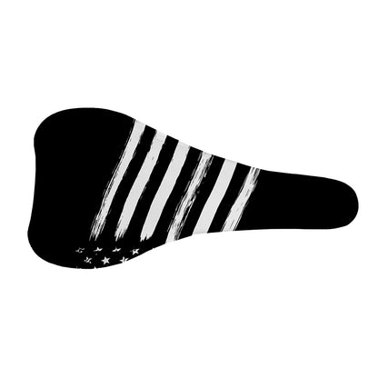Black And White American Flag Print Bicycle Seat Cover