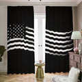 Black And White American Flag Print Dimout Pencil Pleat Curtains