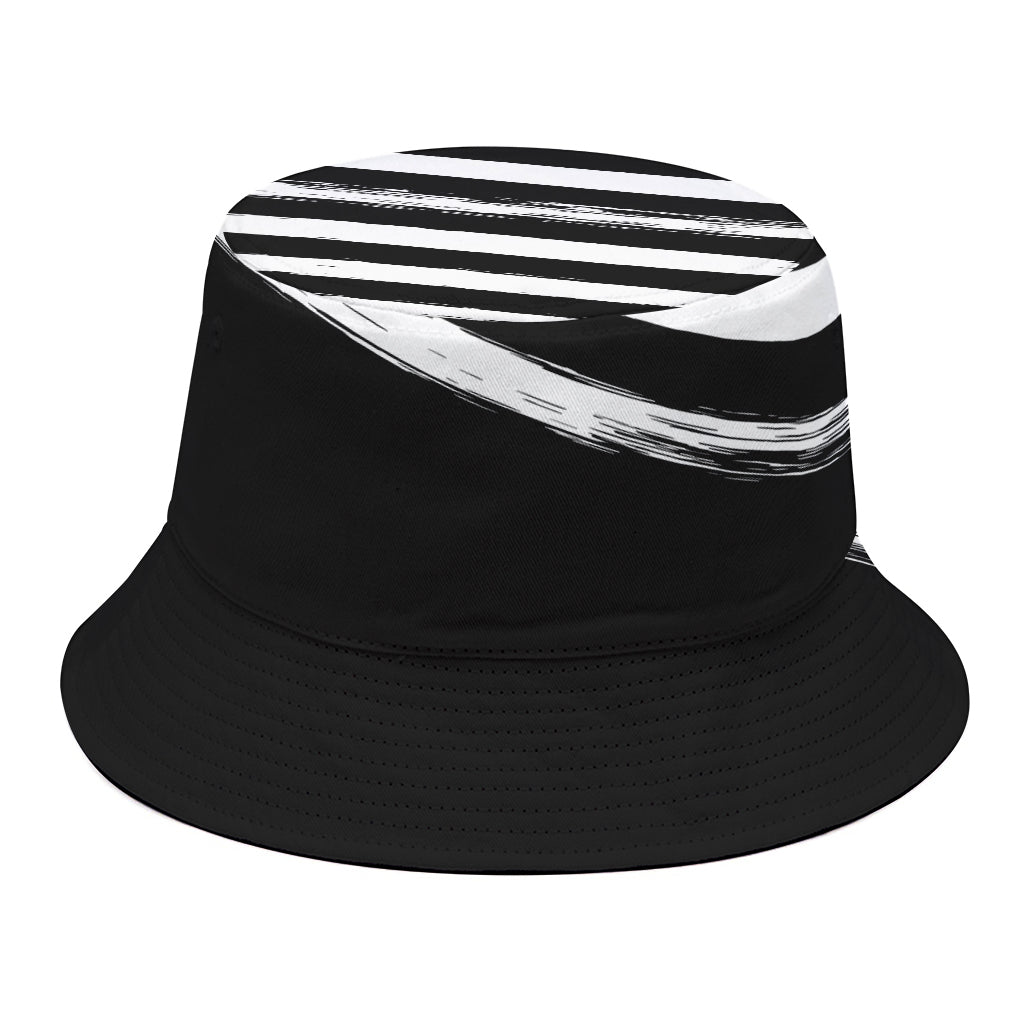 Black And White American Flag Print Bucket Hat