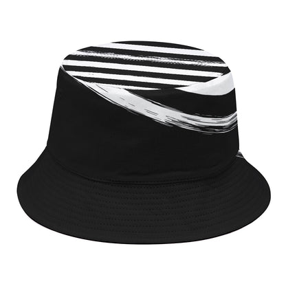 Black And White American Flag Print Bucket Hat