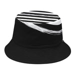 Black And White American Flag Print Bucket Hat
