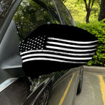 Black And White American Flag Print Car Side Mirror Covers