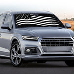 Black And White American Flag Print Car Windshield Sun Shade