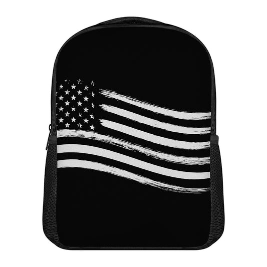 Black And White American Flag Print Casual Backpack