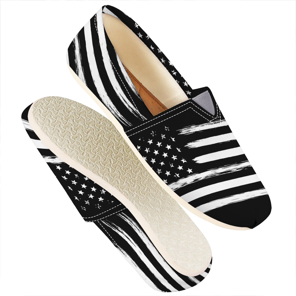 Black And White American Flag Print Casual Shoes