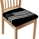 Black And White American Flag Print Chair Cushion Cover