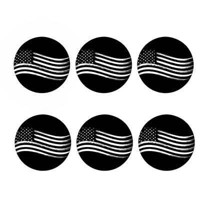 Black And White American Flag Print Coaster Set
