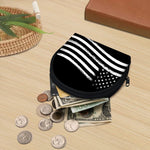 Black And White American Flag Print Coin Purse