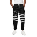 Black And White American Flag Print Cotton Pants