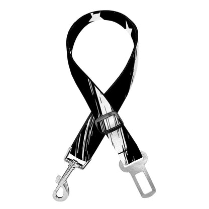 Black And White American Flag Print Dog Seat Belt