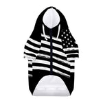 Black And White American Flag Print Dog Zip Up Hoodie