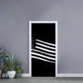 Black And White American Flag Print Door Sticker