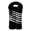 Black And White American Flag Print Double Neoprene Wine Tote