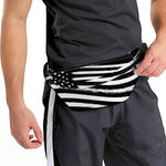 Black And White American Flag Print Fanny Pack
