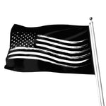 Black And White American Flag Print Flag