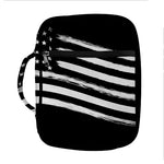 Black And White American Flag Print Front Pocket Bible Bag