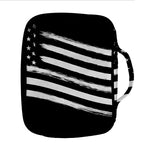 Black And White American Flag Print Front Pocket Bible Bag