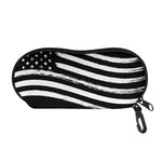 Black And White American Flag Print Glasses Case
