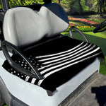 Black And White American Flag Print Golf Cart Seat Cover