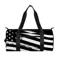 Black And White American Flag Print Gym Bag