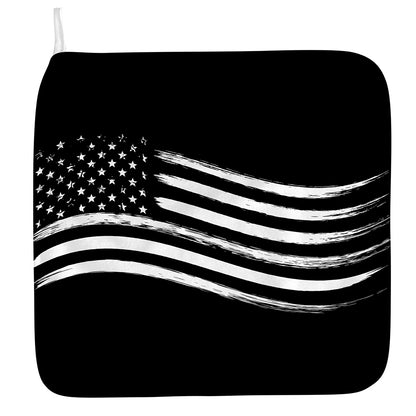 Black And White American Flag Print Hand Towel