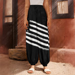 Black And White American Flag Print Harem Pants