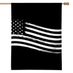 Black And White American Flag Print House Flag