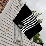 Black And White American Flag Print House Flag