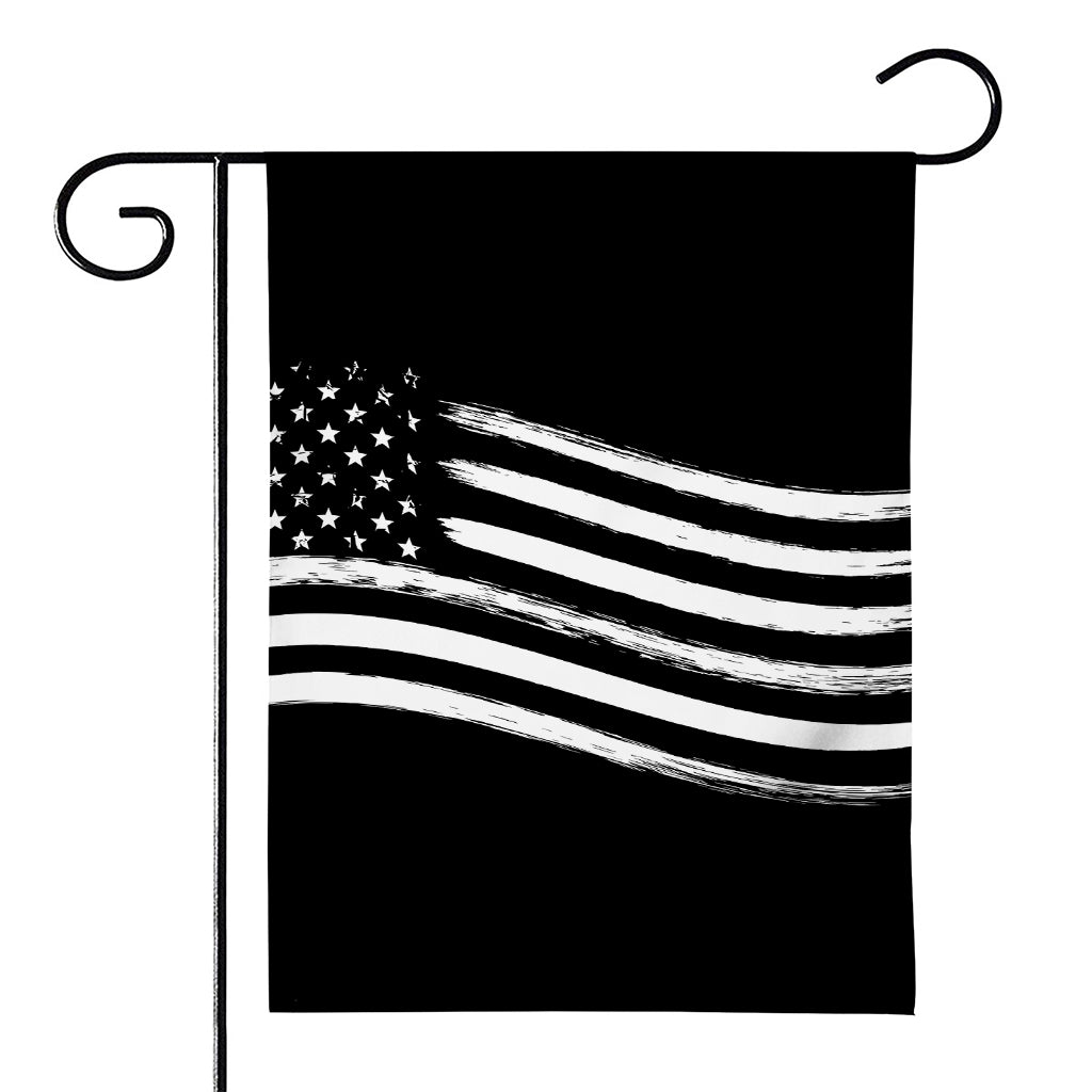 Black And White American Flag Print House Flag