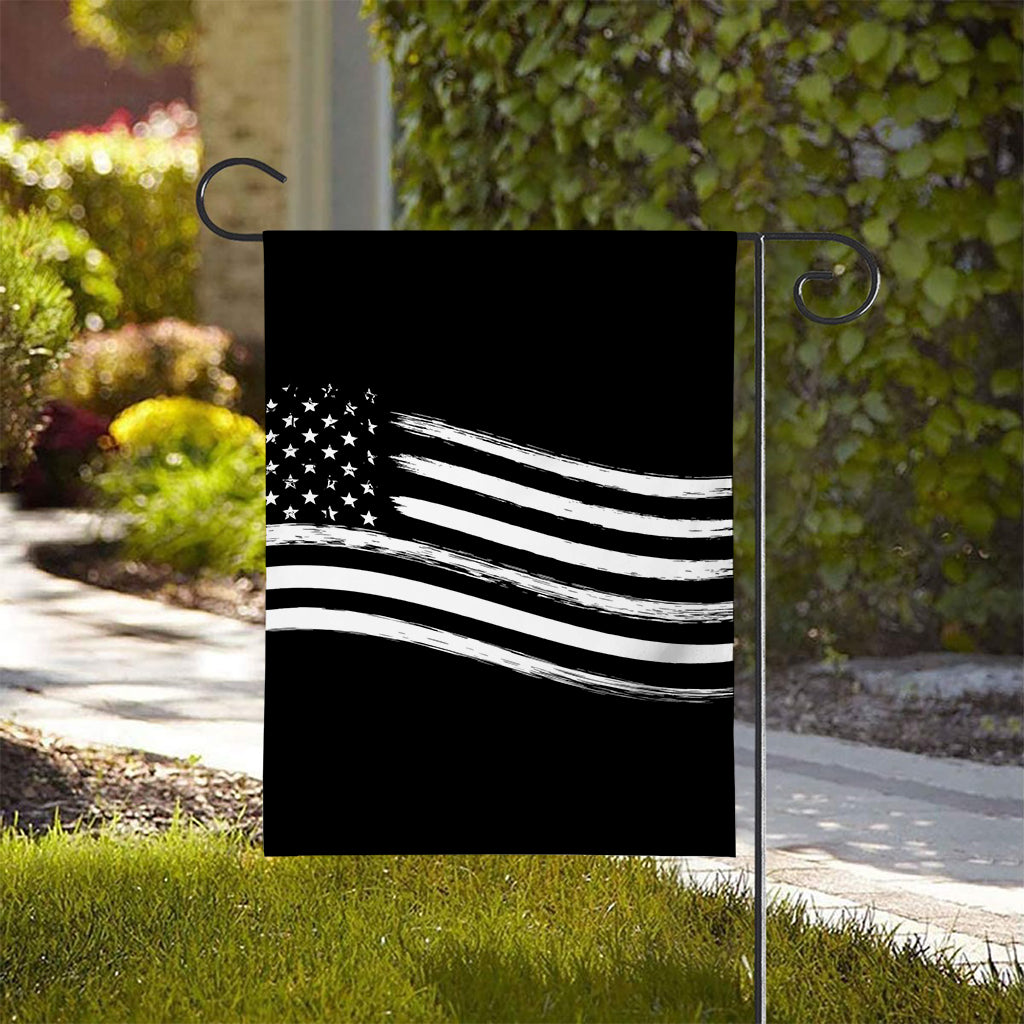 Black And White American Flag Print House Flag