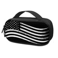 Black And White American Flag Print Portable Cooler Travel Case