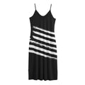 Black And White American Flag Print Jersey Midi Cami Dress