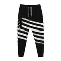 Black And White American Flag Print Jogger Pants