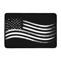 Black And White American Flag Print Kitchen Mat