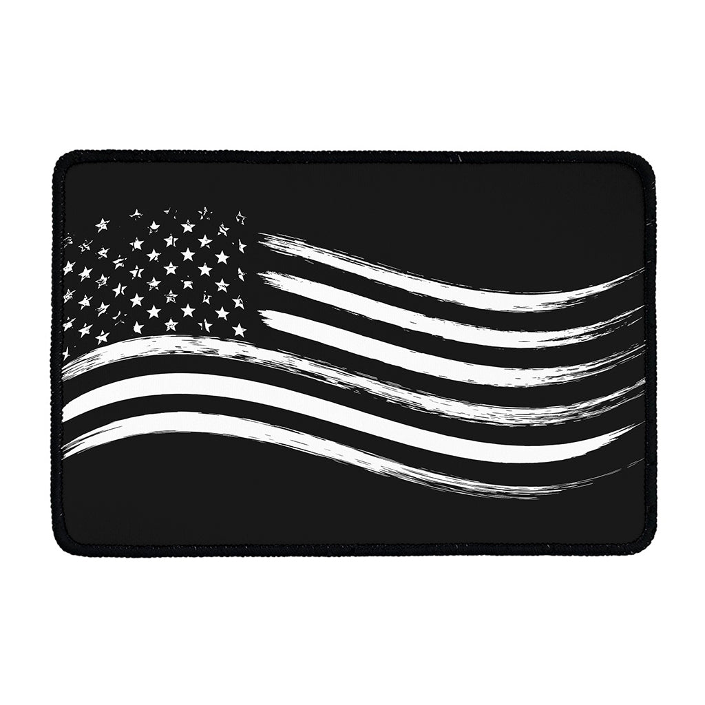 Black And White American Flag Print Kitchen Mat