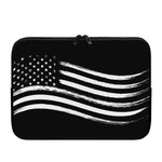 Black And White American Flag Print Laptop Sleeve