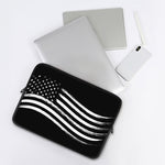 Black And White American Flag Print Laptop Sleeve