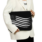 Black And White American Flag Print Laptop Sleeve