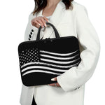Black And White American Flag Print Laptop Sleeve With Handle
