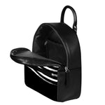 Black And White American Flag Print Leather Backpack